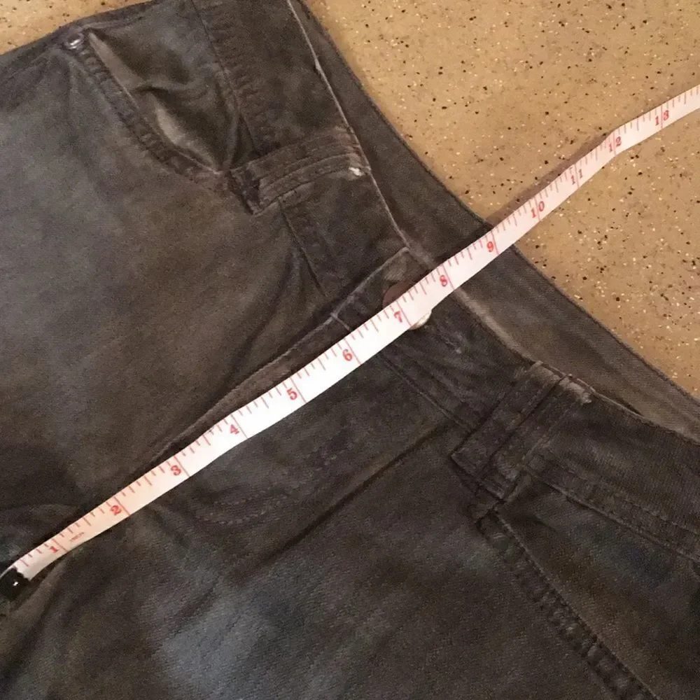 Cropped Cargo Jeans Olive Green